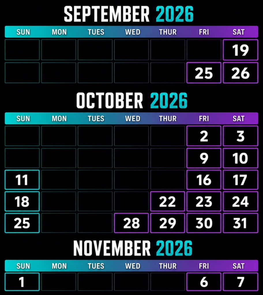 Fall Season 2026, Calendar Dates, Laurel's House of Horror